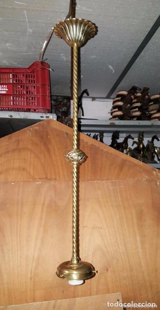 Antig&uuml;edades: LAMPARA GLOBO CRISTAL Y BRONCE ELECTRIFICADA - Foto 3