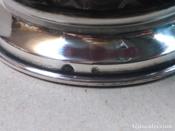 Antig&uuml;edades: JARRON DE CRISTAL MORADO CON PIE DE PLATA PUNZONADA. - Foto 16