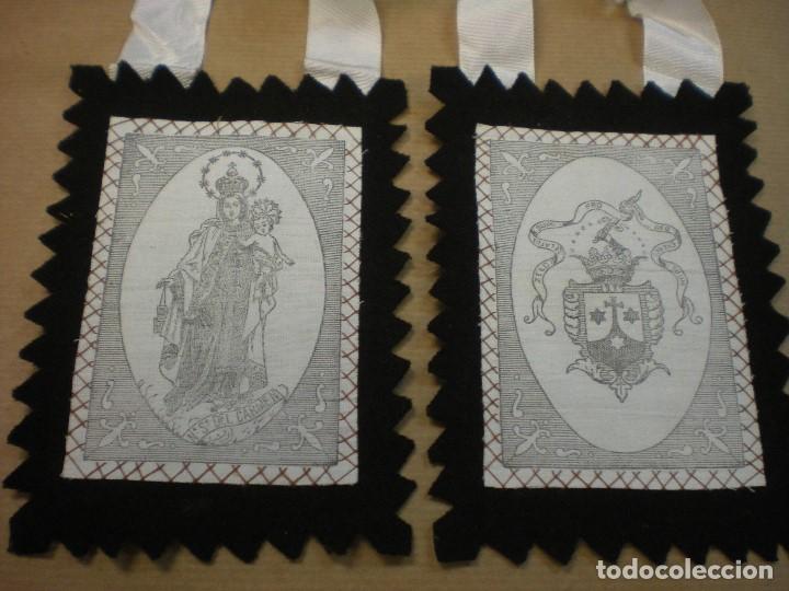 Antig&uuml;edades: ESCAPULARIO DE NUESTRA SE&Ntilde;ORA DEL CARMEN 10x14cm - Foto 1