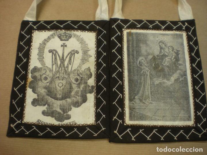 Antig&uuml;edades: ESCAPULARIO DE NUESTRA SE&Ntilde;ORA DEL CARMEN 10x13cm - Foto 1