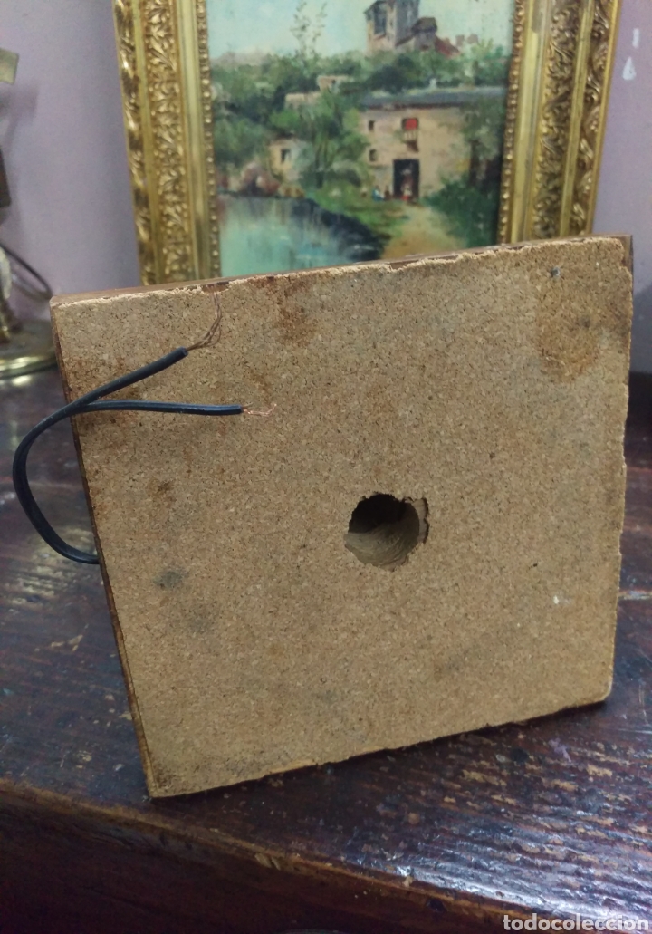 Antig&uuml;edades: L&Aacute;MPARA TALLA EN MADERA VINTAGE - Foto 12