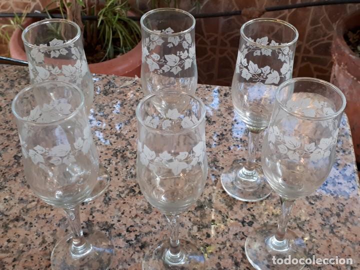 Antig&uuml;edades: antiguo juego de 6 copas de cava - Foto 2