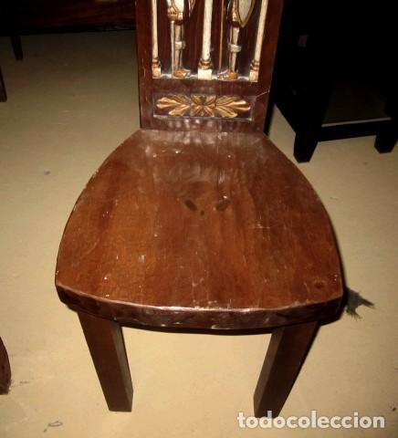 Antig&uuml;edades: Silla rustica tallada y policromada - Foto 2