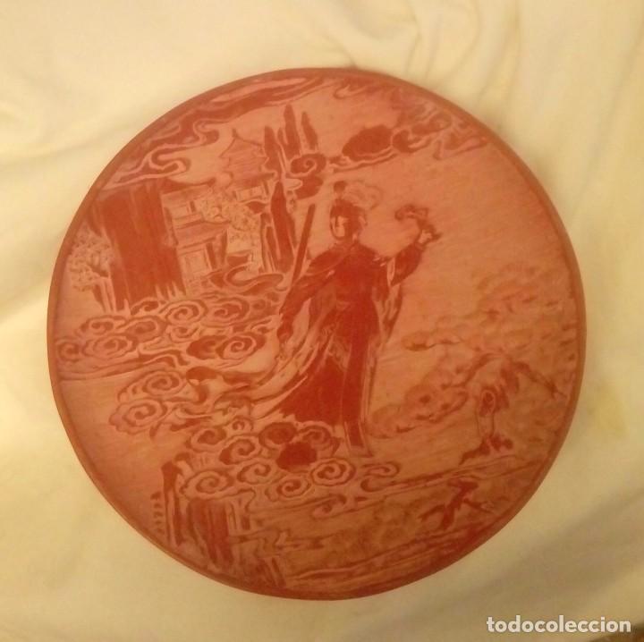 Antig&uuml;edades: Plato chino antiguo rojo - Foto 1