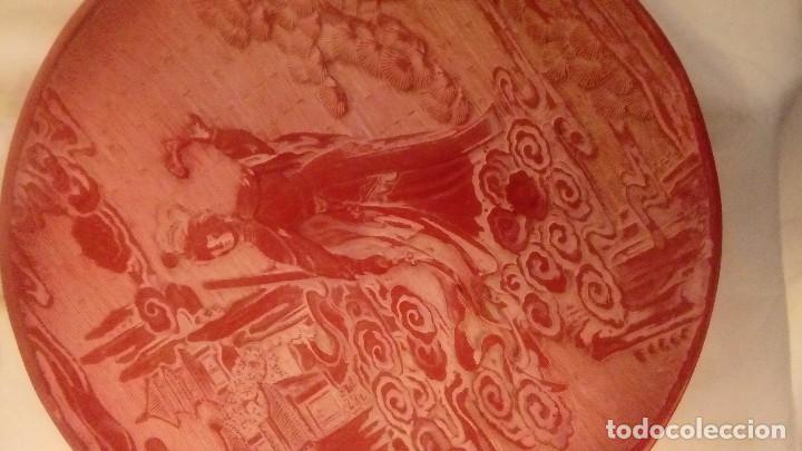 Antig&uuml;edades: Plato chino antiguo rojo - Foto 2