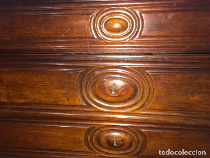 Antig&uuml;edades: C&Oacute;MODA CATALANA DE CAOBA CON MARMOL. - Foto 2
