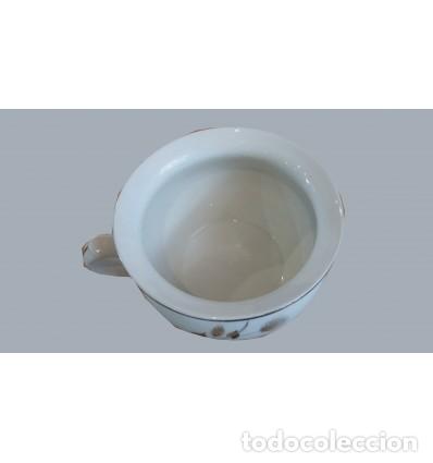 Antig&uuml;edades: orinal porcelana hojas - Foto 2