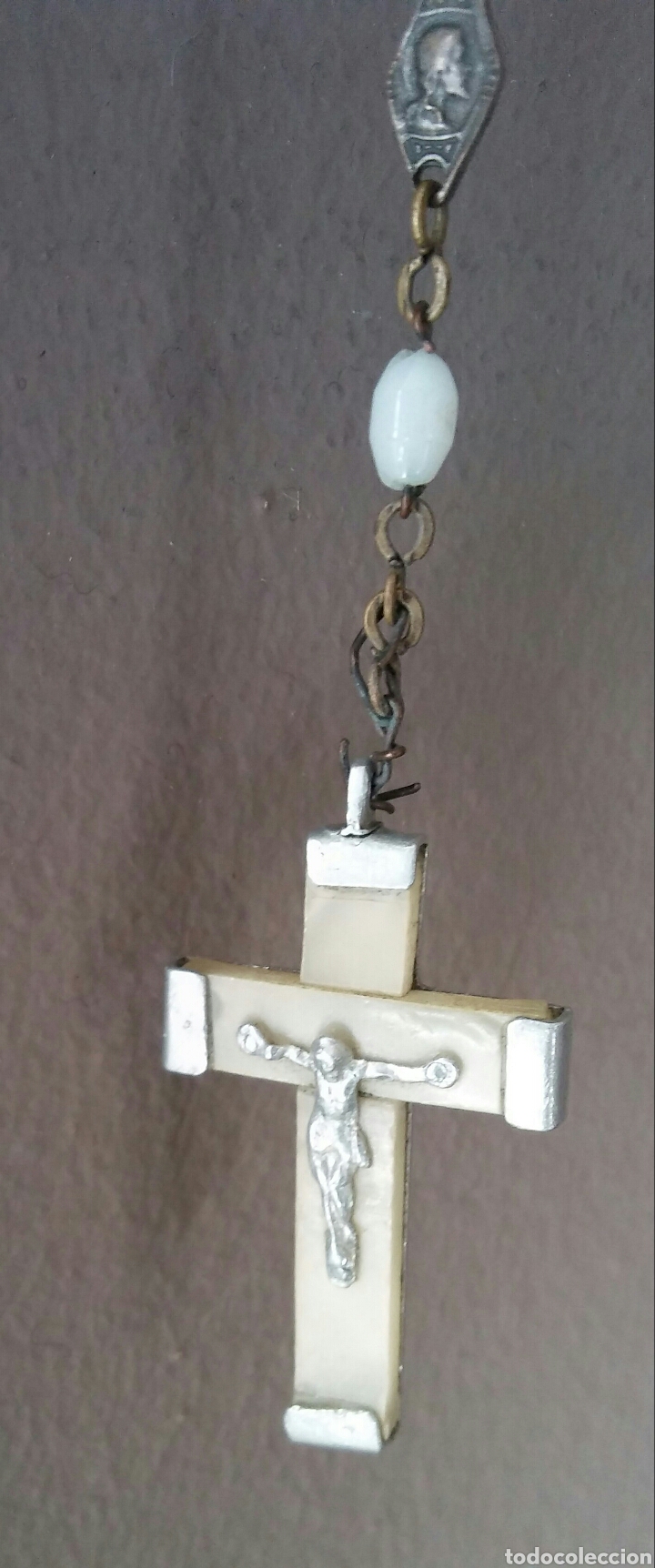 Antig&uuml;edades: Rosario cuentas blancas y plata - Foto 4