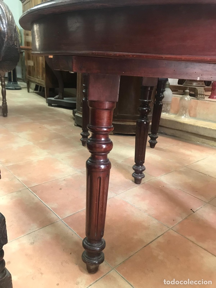 Antig&uuml;edades: Mesa de comedor caoba de mitad S. XIX - Foto 4
