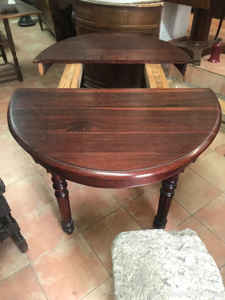 Antig&uuml;edades: Mesa de comedor caoba de mitad S. XIX - Foto 5
