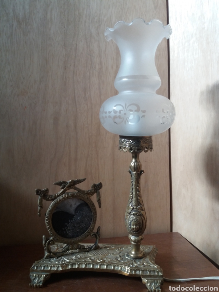 Antig&uuml;edades: L&aacute;mpara bronce de sobremesa - Foto 2