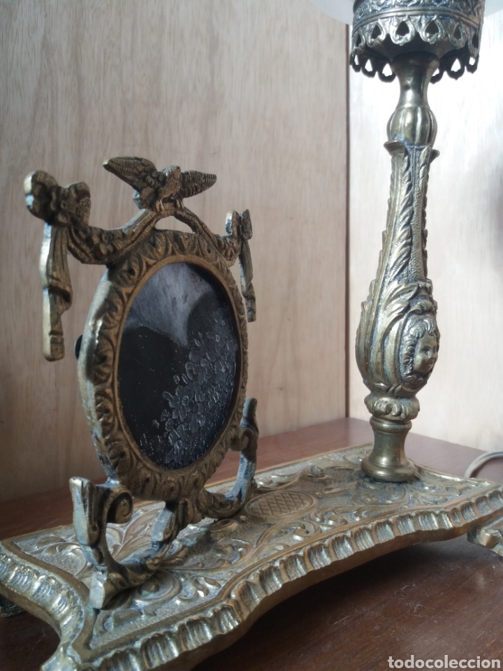 Antig&uuml;edades: L&aacute;mpara bronce de sobremesa - Foto 5