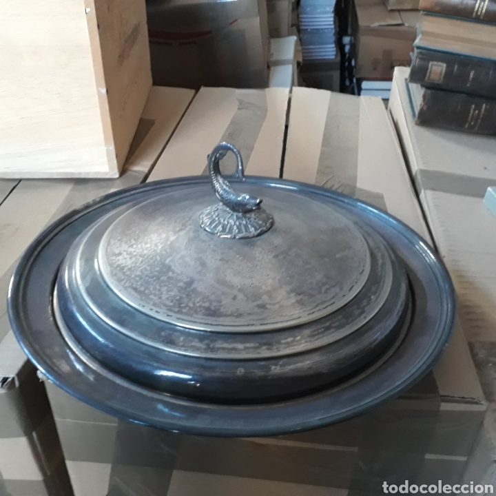 Antig&uuml;edades: Plato de alpaca - Foto 1