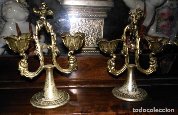 Antig&uuml;edades: CANDELABROS PEQUE&Ntilde;OS (9 CMS. DE ALTURA) - Foto 1