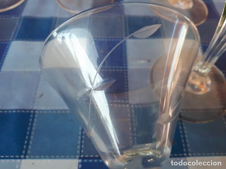 Antig&uuml;edades: antiguo juego de 6 copas talladas - Foto 4