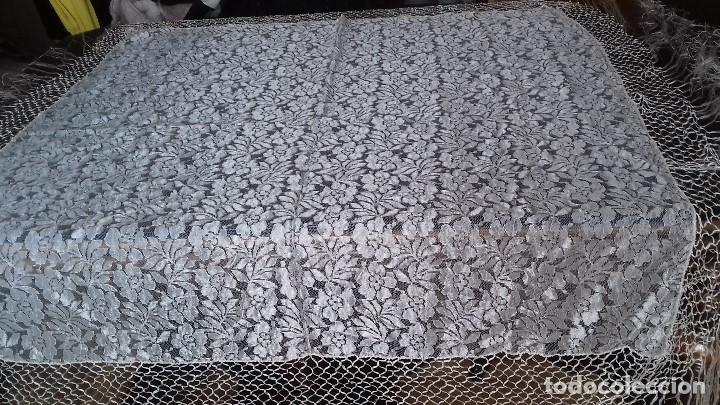 Antig&uuml;edades: ANTIGUO MNTON DE ENCAJE BLANCO ROTO CON FLECOS. - Foto 8