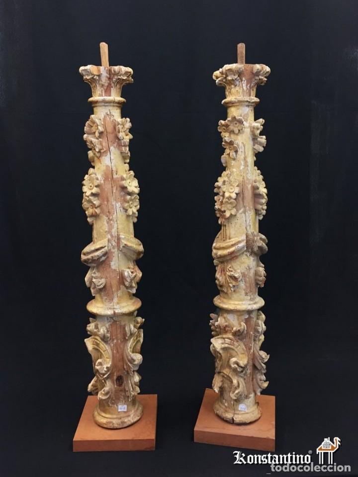 Antig&uuml;edades: Pareja de columnas barrocas espa&ntilde;olas - Foto 2