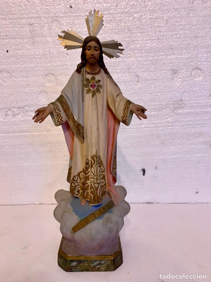 Antig&uuml;edades: SAGRADO CORAZON PASTA MADERA OLOT - Foto 1