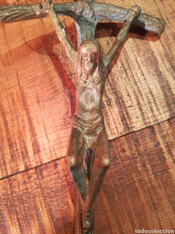 Antig&uuml;edades: CRUZ - CRUCIFIJO DE BRONCE - Foto 2