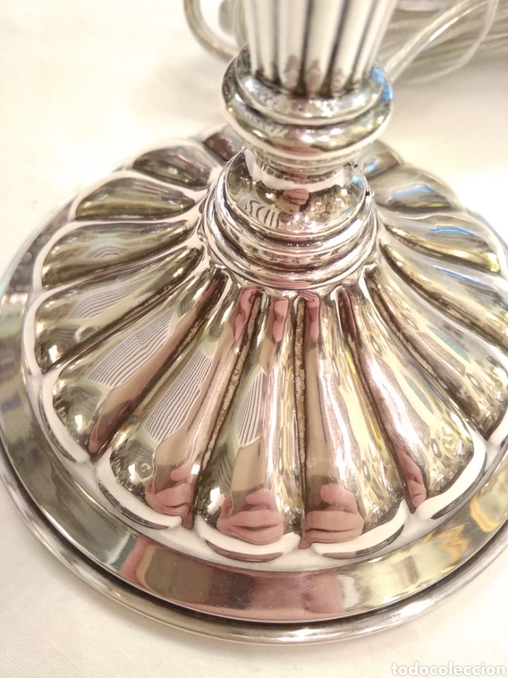 Antig&uuml;edades: Lampara sobremesa plata de ley, 38 cm - Foto 6
