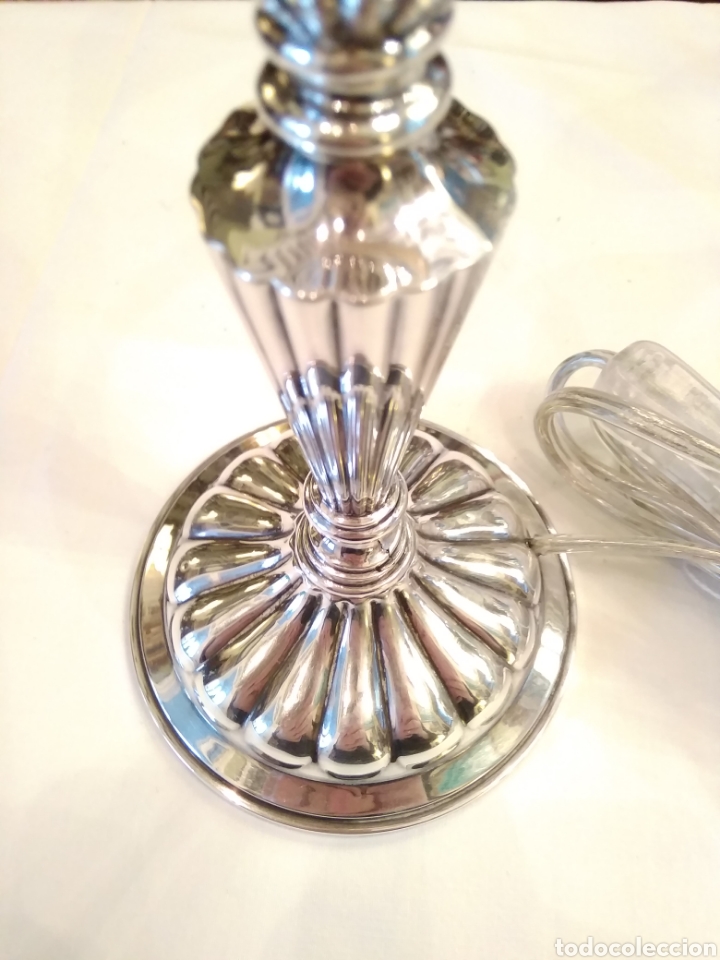 Antig&uuml;edades: Lampara sobremesa plata de ley, 38 cm - Foto 2