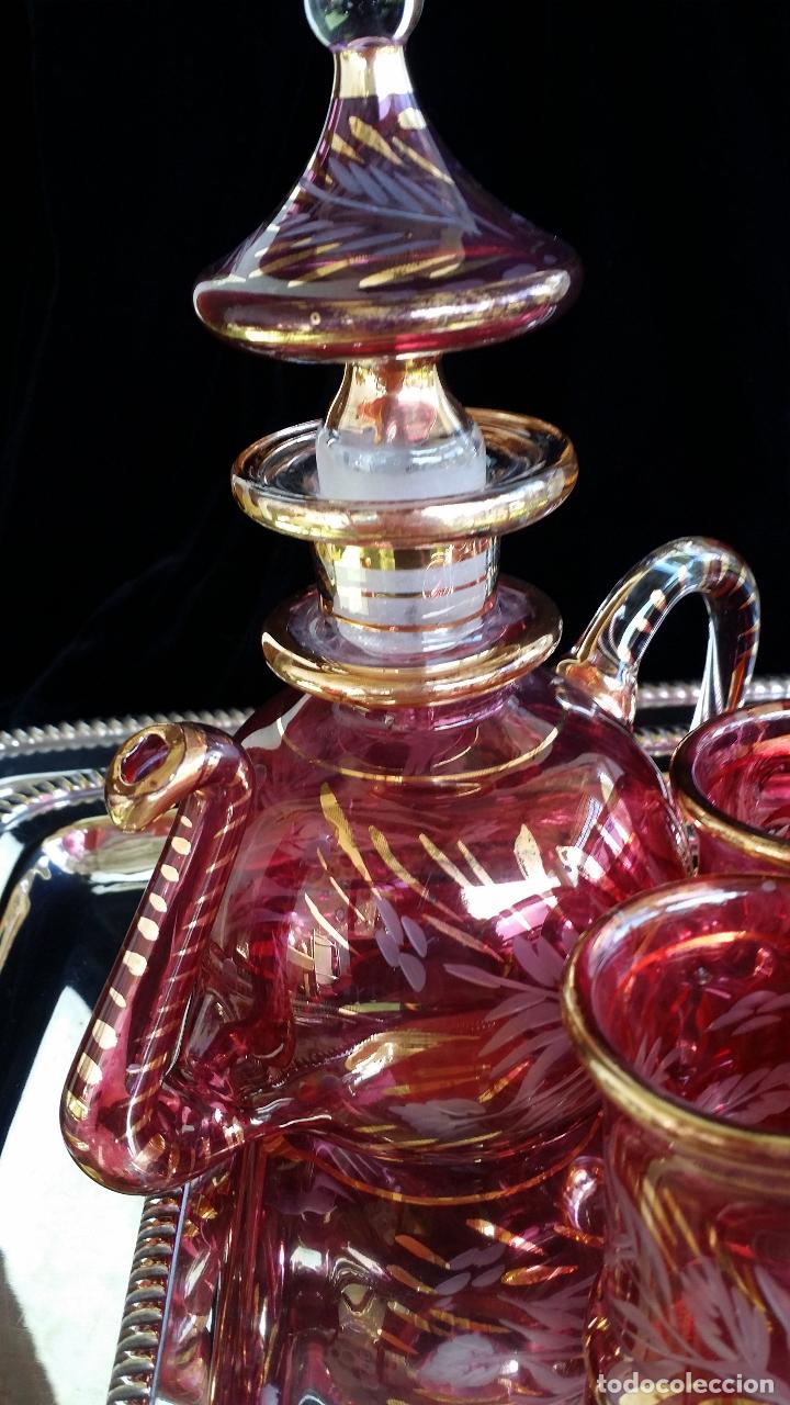 Antig&uuml;edades: Licorera con copas. Cristal de lujo. - Foto 2