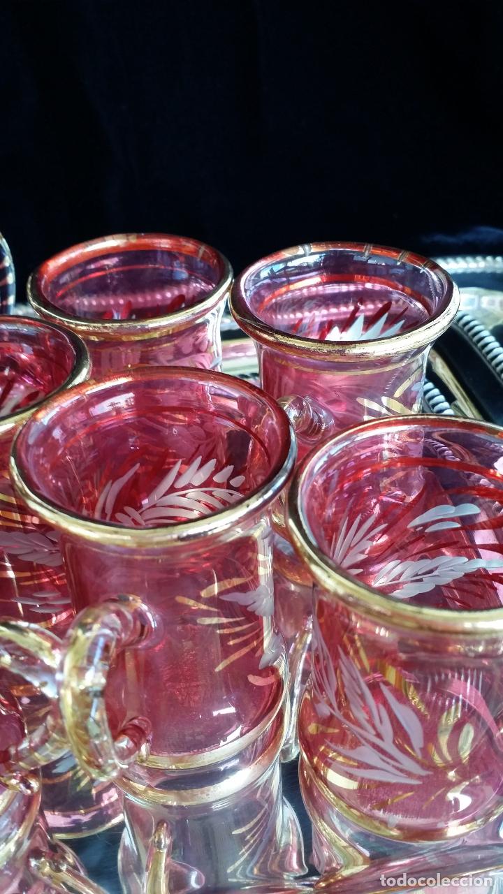 Antig&uuml;edades: Licorera con copas. Cristal de lujo. - Foto 3