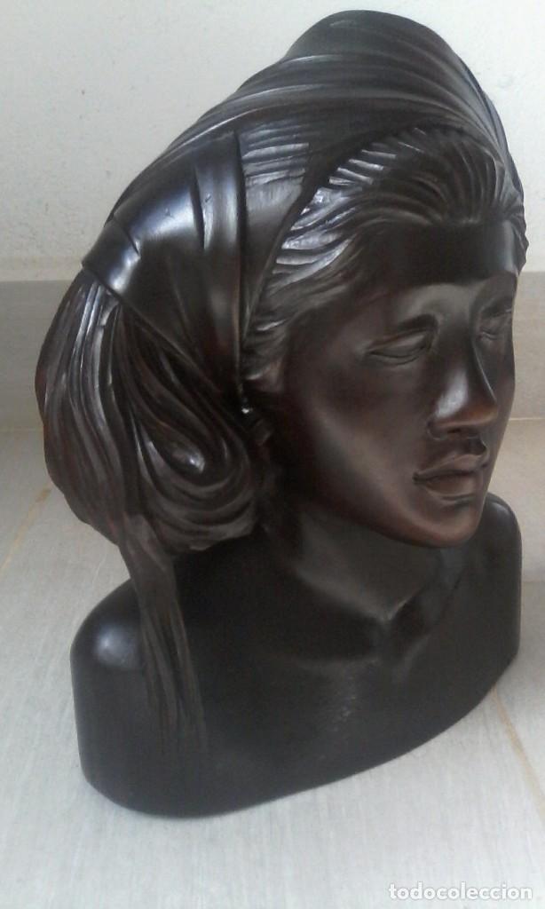 Antig&uuml;edades: busto de madera artdeco - Foto 4
