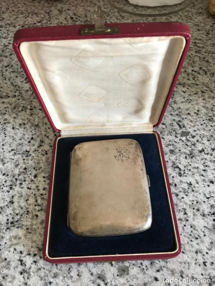 Antig&uuml;edades: Pitillera de alpaca plateada - Foto 1