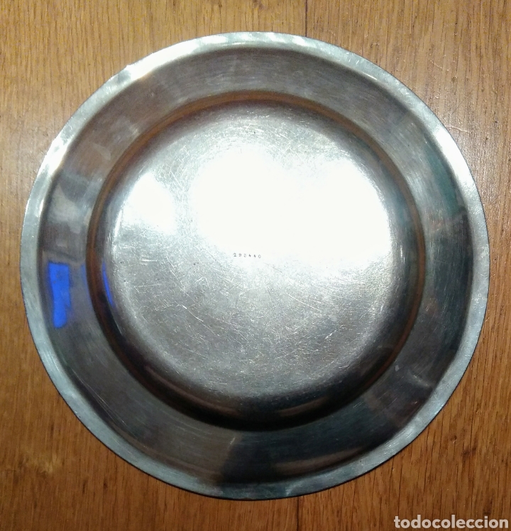 Antig&uuml;edades: Gran plato de alpaca de 270 mm. - Foto 4