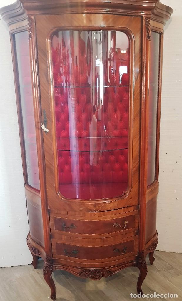 Antig&uuml;edades: VITRINA LUIS XV TAPIZ CAPITONE - Foto 2