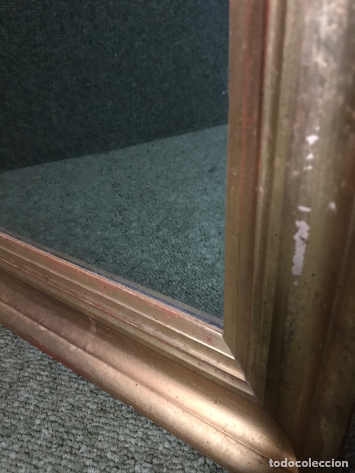Antig&uuml;edades: ESPEJO DORADO RECTANGULAR DE MADERA - Foto 7
