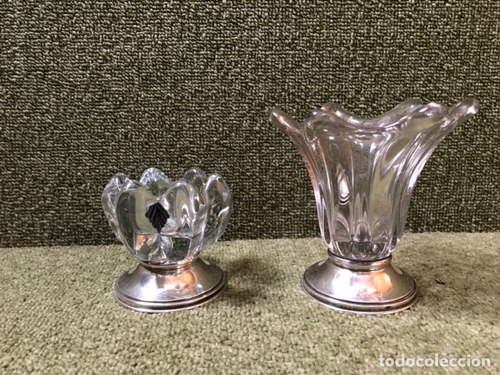 Antig&uuml;edades: JARRON CRISTAL Y PORTAVELAS - Foto 1