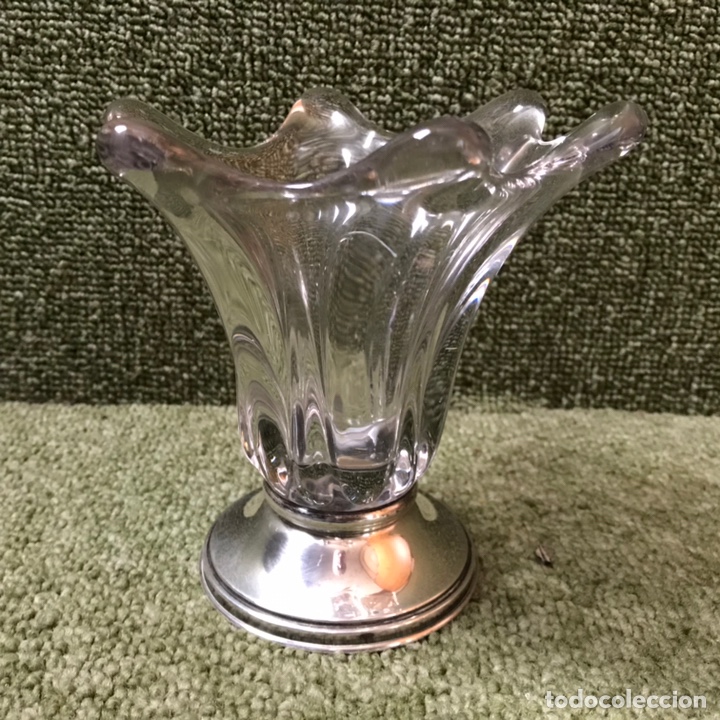 Antig&uuml;edades: JARRON CRISTAL Y PORTAVELAS - Foto 3
