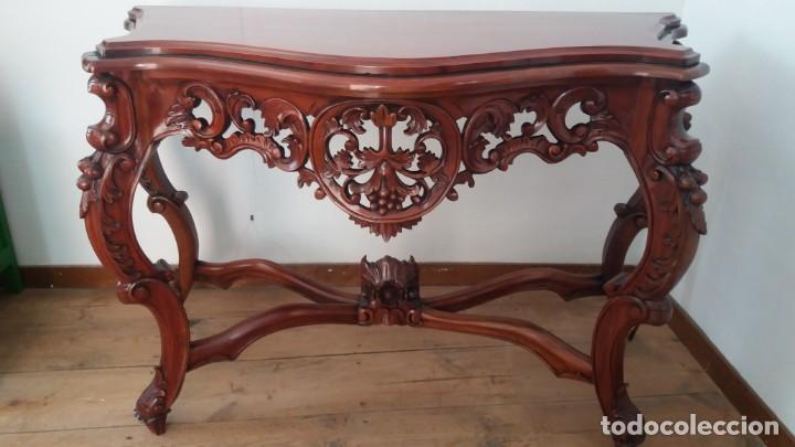 Antig&uuml;edades: Consola de madera de cerezo - Foto 5