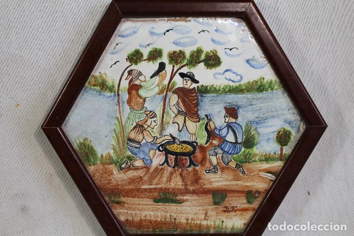 Antig&uuml;edades: azulejo valenciano exagonal - Foto 4