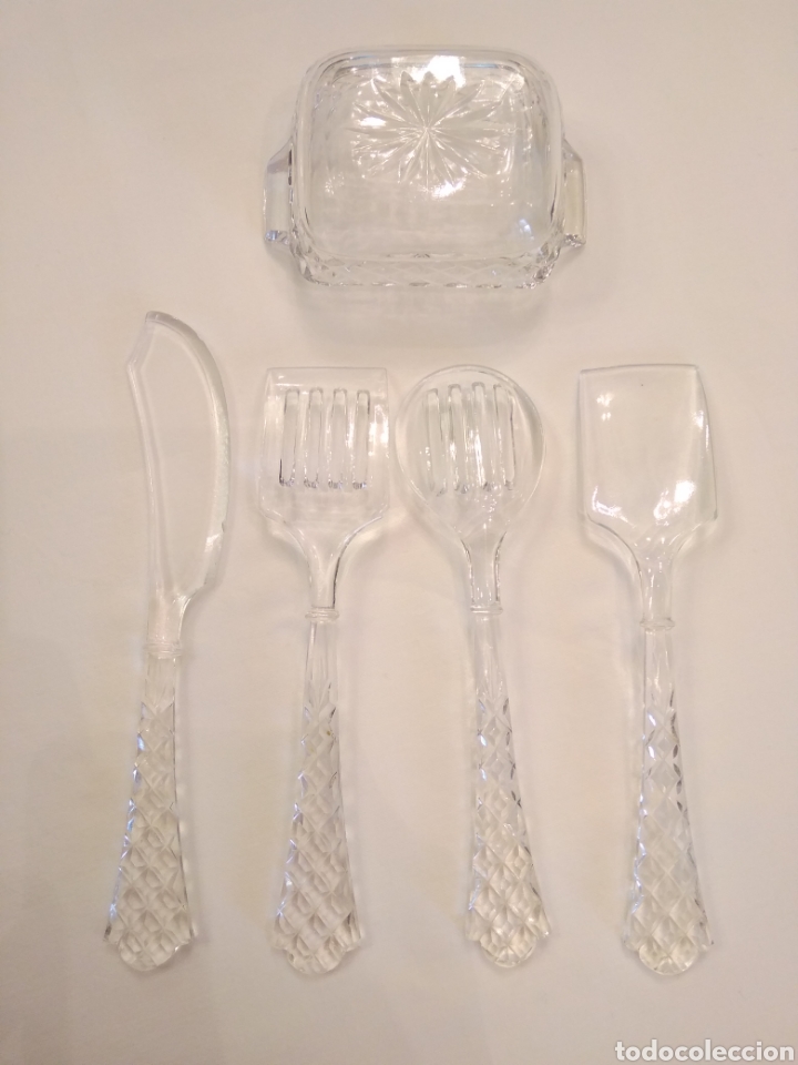 Antig&uuml;edades: Set de cubiertos de cristal tallado - Foto 4