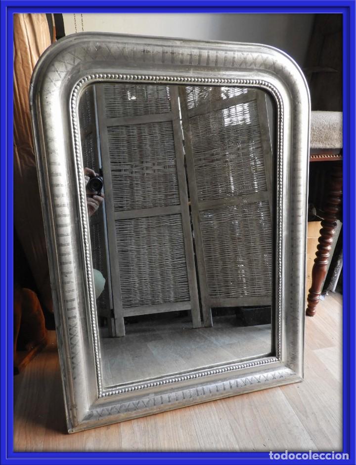 Antig&uuml;edades: ESPEJO ANTIGUO CON ACABADO EN PAN DE PLATA - Foto 1