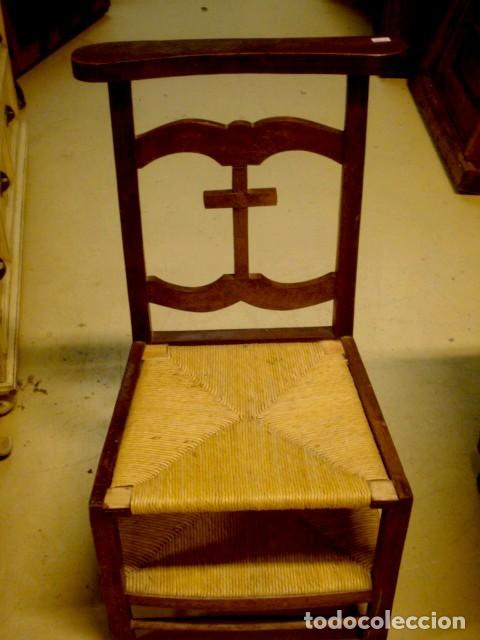 Antig&uuml;edades: Reclinatorio con asiento, rustico antiguo - Foto 2