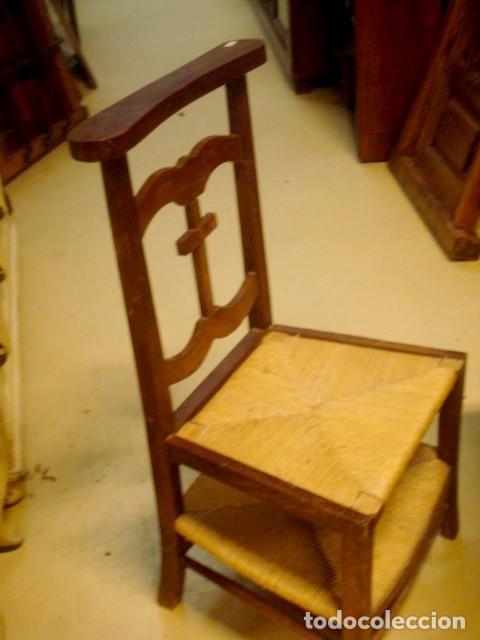 Antig&uuml;edades: Reclinatorio con asiento, rustico antiguo - Foto 4