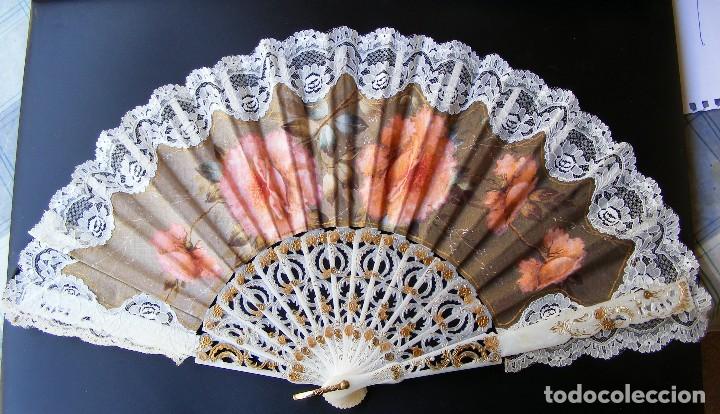 Antig&uuml;edades: ABANICO ANTIGUO, MIDE PROXIMADAMENTE 43 CM - Foto 1