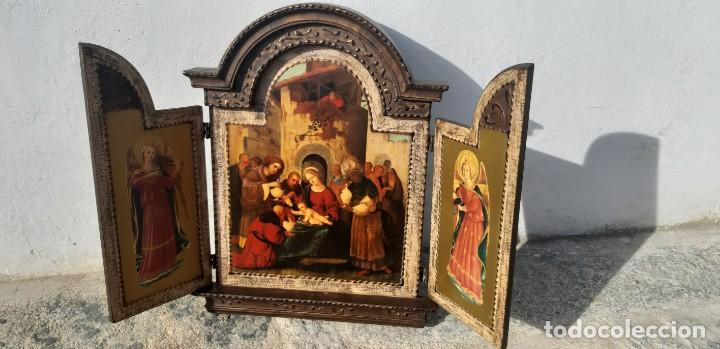 Antig&uuml;edades: Tr&iacute;ptico policromado - Foto 1