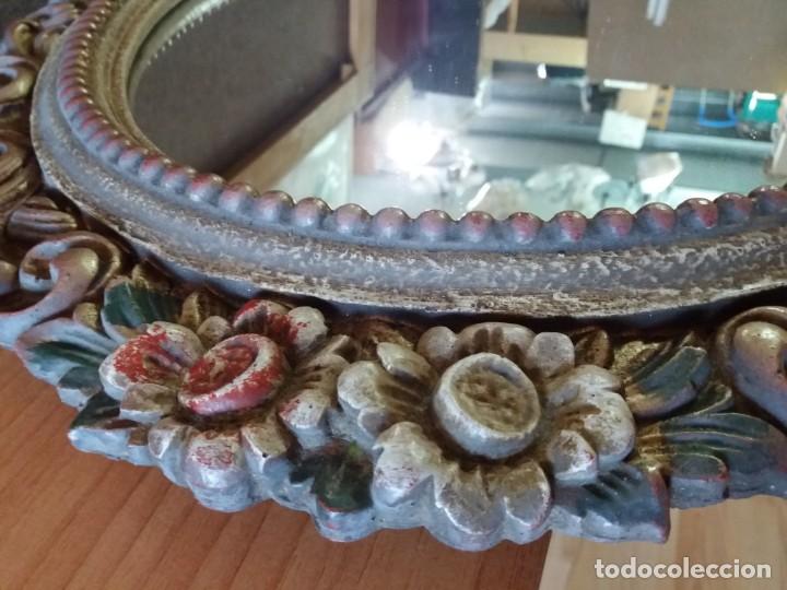 Antig&uuml;edades: ESPEJO MADERA TALLADO MANO - Foto 2