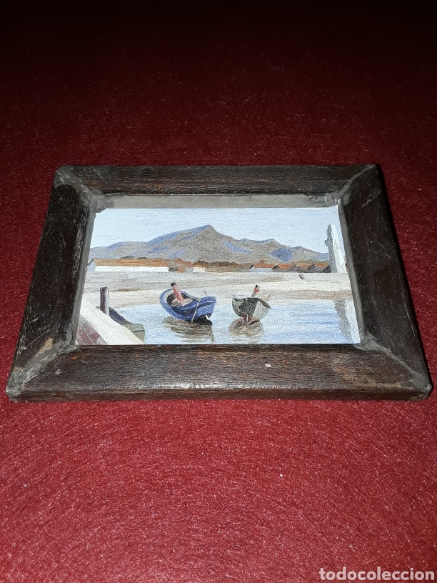 Antig&uuml;edades: Marco con lamina de barcas - Foto 1