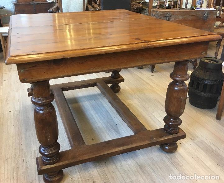 Antig&uuml;edades: Mesa extensible de pino - Foto 2