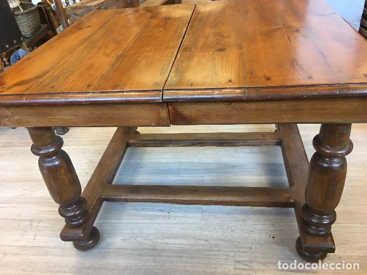 Antig&uuml;edades: Mesa extensible de pino - Foto 3