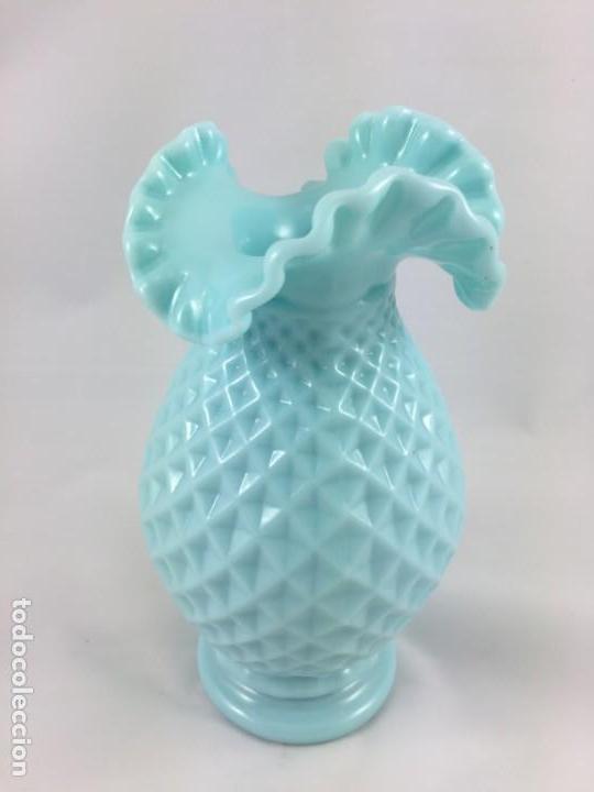 Antig&uuml;edades: JARRON OPALINA AZUL ISABELINO - Foto 3