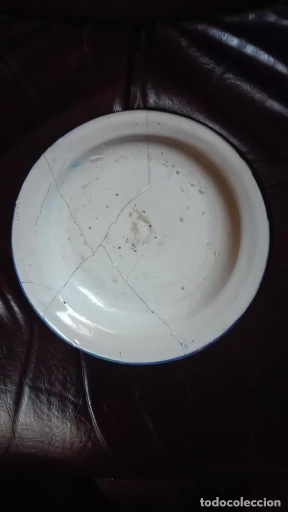 Antig&uuml;edades: Plato de Manises siglo 19  azul - Foto 2