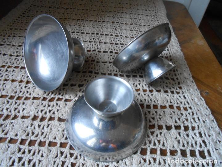Antig&uuml;edades: 3 COPAS HELADO INOX. - Foto 3