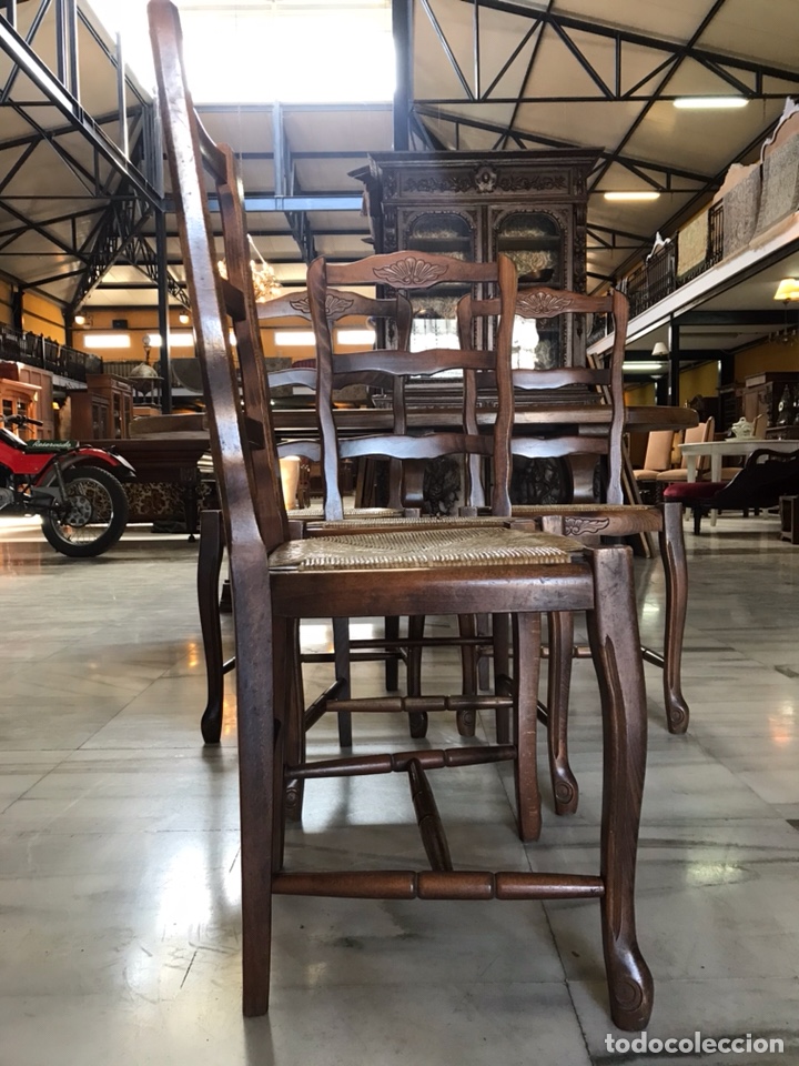 Antig&uuml;edades: 4 sillas en roble. R 6324 - Foto 7